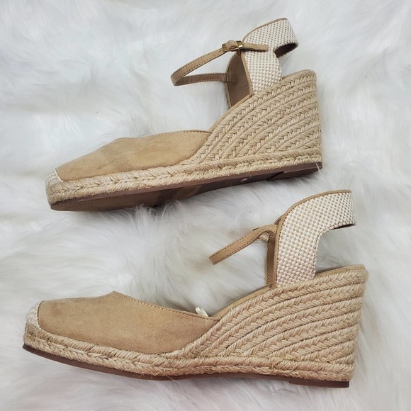 Loft Size 10 Womens Espadrille Wedge Ankle Strap Heels - Picture 3 of 9